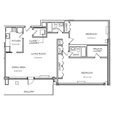 A black and white floor plan of a house with labeled rooms.